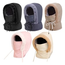 Winter Hat Windproof Thickened Hood Ski Hat With Face Cover And Scarf Warm Hat