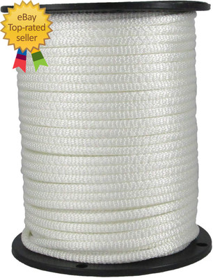 Solid Braid White Dacron Polyester Rope 1/4 In 500 Ft Spool Strong ...
