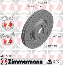 2x Disque de frein ventilé 400.5503.70 ZIMMERMANN pour MERCEDES-BENZ AMG GT CLS
