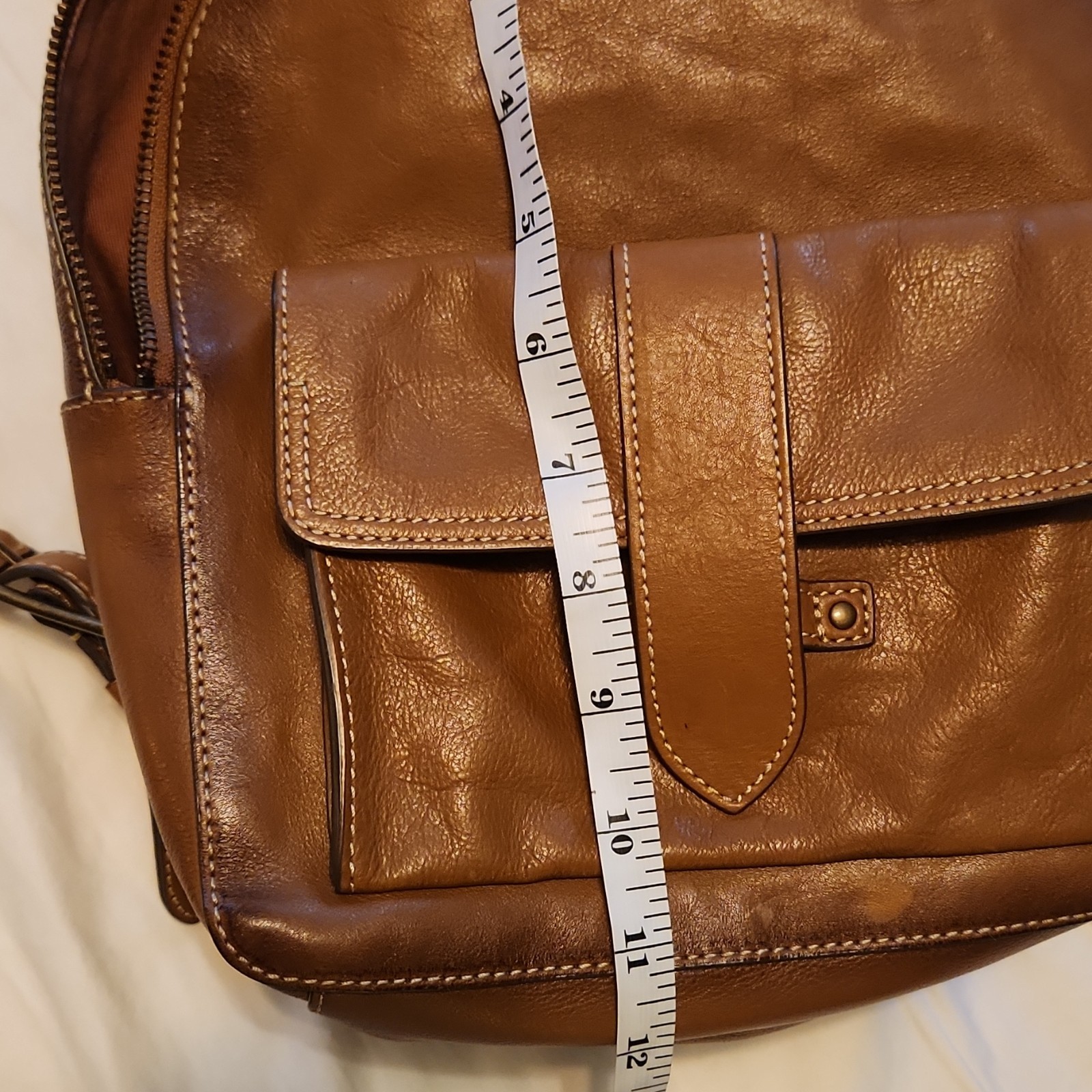Frye Brown/Tan Backpack Adjustable Strap Pockets … - image 10