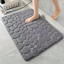 3d Cobblestone Bath Mat Non Slip Absorbent Quick Dry Bathroom Rug