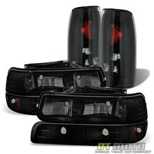 Black Smoke 1999-2002 Chevy Silverado 1500 2500hd 3500 Headlightstail Lamps Set