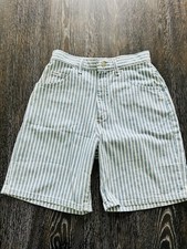 Vintage Lee Striped Denim Mom Shorts High Waist 8 Made In U.S.A. 100 Cotton