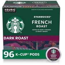 Starbucks K-Cup Coffee Pods, Dark Roast Coffee, 4 boxes (96 pods total)