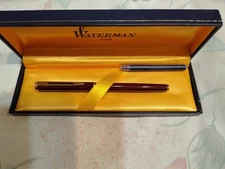 WATERMAN EXCLUSIVE BROWN MARBLE FOUNTAIN PEN WITH FINE 18K GOLD NIB FRANCE 