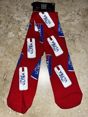 New Odd Sox Red Michelob Ultra Novelty Crew Socks 6-13