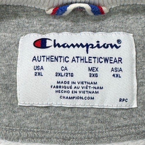 Champion Sweatshirt Mens XXL White All Over Print Heavy Long Sleeve Spellout - Picture 3 of 19