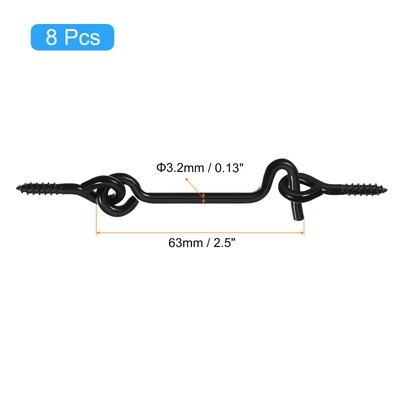 20-Pack 2.5 Inch Cabin Eye Latches - Galvanized Steel Swivel Hooks For Wood Doors & Windows