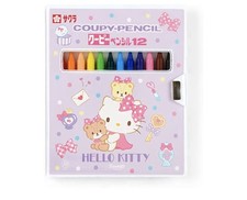     Sanrio Hello Kitty Coupy Pencil 12 Color Set Crayon Colored Pencil Japan    