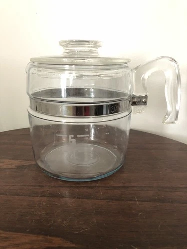 Vtg PYREX Flameware Glass Percolator 6 Cup Coffee Pot (Pot & Lid Only) 7756-B