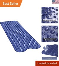 Machine Washable Bath Mat 40x16 - Extra Large Non-Slip Design with Drain Holes