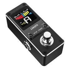 LEKATO Guitar Tuner Pedal with True Bypass Chromatic Tuner Pedal Color Display