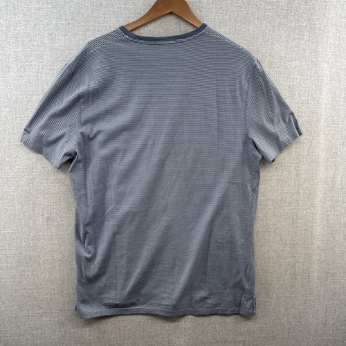 Ralph Lauren Purple Label T Shirt XL Slim Blue Striped Short Sleeve Logo Soft - Picture 13 of 16