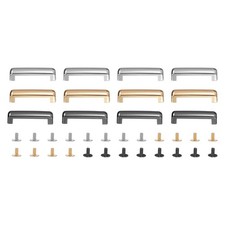 12Pcs Arch Bridge D-Ring Buckles Grey/Black/Light Gold, 1.3 x 0.2 Inch