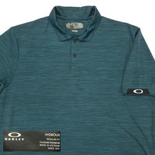 Oakley Mens Golf Polo Shirt Size XL Hydrolix Regular Fit Dark Green Performance