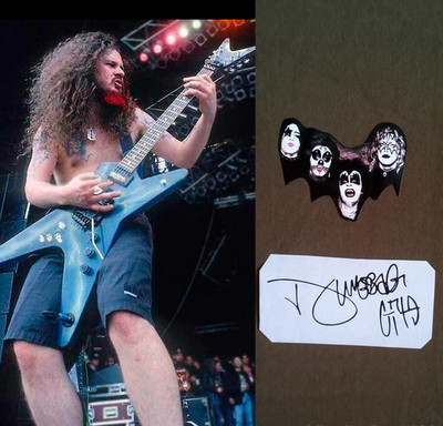 Dimebag Darrell's stickers Kiss band Dean from Hell signature guitar Pantera