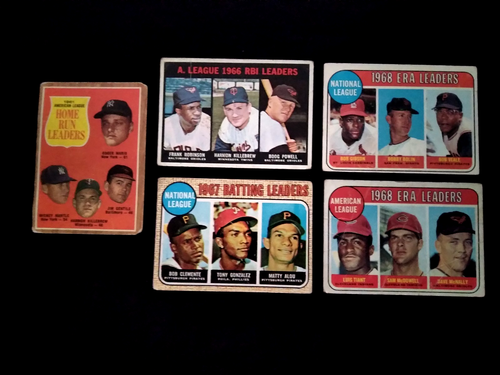 1962 1966 1968 Topps Mantle Clemente Maris Gibson Robinson Baseball Lot 5