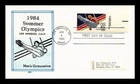 DR JIM STAMPS US COVER SUMMER OLYMPICS LOS ANGELES GYMNASTICS 40C AIR MAIL FDC