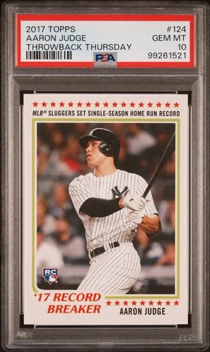 2017 Topps Throwback Thursday TBT Aaron Judge Rookie #124 Yankees PSA 10🔥