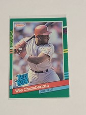 1991 Donruss Philadelphia Phillies Baseball Card #423 Wes Chamberlain RR Rookie. rookie card picture