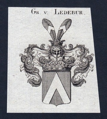 ca. 1820 Ledebur Ledebuer Wappen Adel coat of arms Kupferstich antique pr 144772