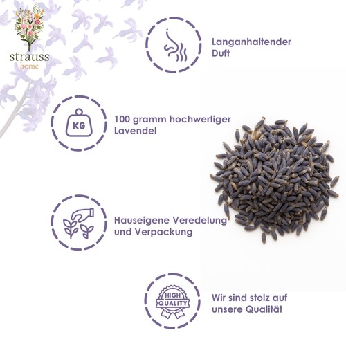 Lavendelblüten getrocknet 100 % Natur – starker Duft, Deko, Säckchen, Basteln - Bild 2 von 24
