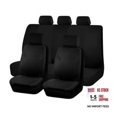 Car Seat Covers Full Set, 9PCS Low Back Vehicle Front Rear Seat Black