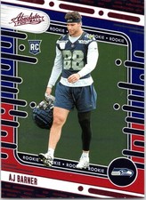 2024 Panini Absolute Football AJ Barner Seahawks 184 Rookie Card Red Blue