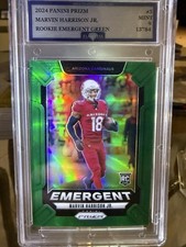 2024 Panini Prizm MARVIN HARRISON JR Rookie Emergent Green Insert #5 Graded 9