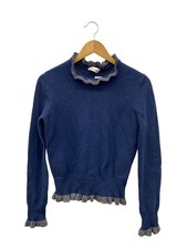 Womens Valentino RED VALENTINO Ruffle Knit Thick Knit Sweater S Wool NVY