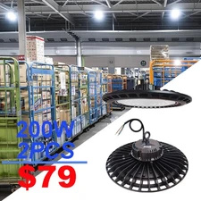 2-10 Pack 200W UFO Led High Bay Light for Logistics Certers Warehouse Garage GYM