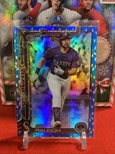 2025 Topps Holiday Baseball CAL RALEIGH Blue Lights  Foil Mariners SP Mint