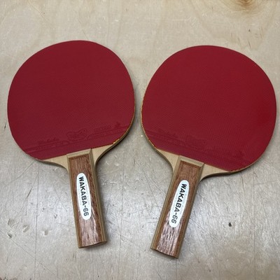 2 Vintage Tamasu Tokyo Wakaba-66 Butterfly Tennis Table Paddles D-13