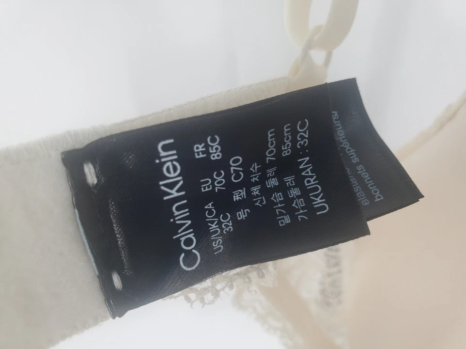 Sujetador para mujer Calvin Klein 32C marfil encaje push up nupcial edición limitada nuevo con etiquetas Foto 3 de 4