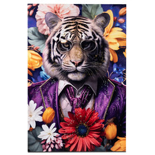 modernes XXL Wandbild TIGER mit Anzug und Sonnenbrille 60x90cm Formano
