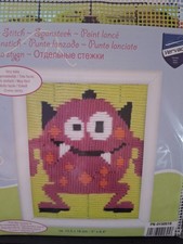 Longstitch  Kit " Pink Little Monster 111 " new by Vervaco