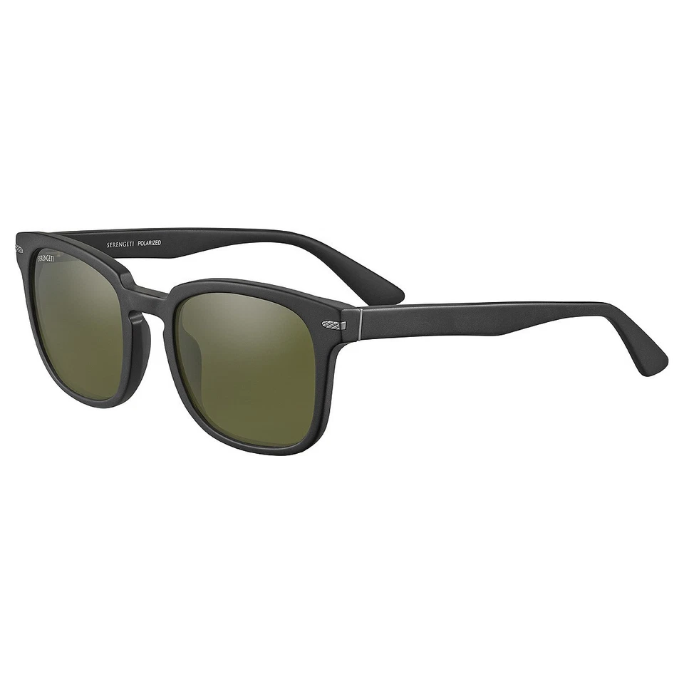 Lunettes De Soleil Serengeti Noires Rectangulaires Unisexe Polarisees 52mm