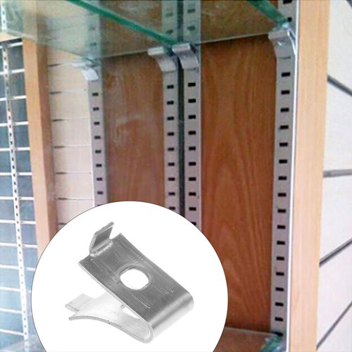Juego de 2 clips de soporte de estante de acero inoxidable - Imagen 10 de 12