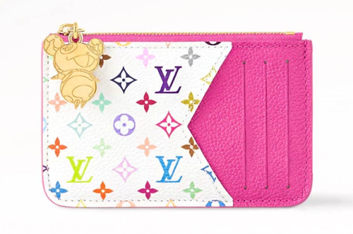 LOUIS VUITTON Monogram Multicolor Empreinte Card Case Pink PVC Leather M14155
