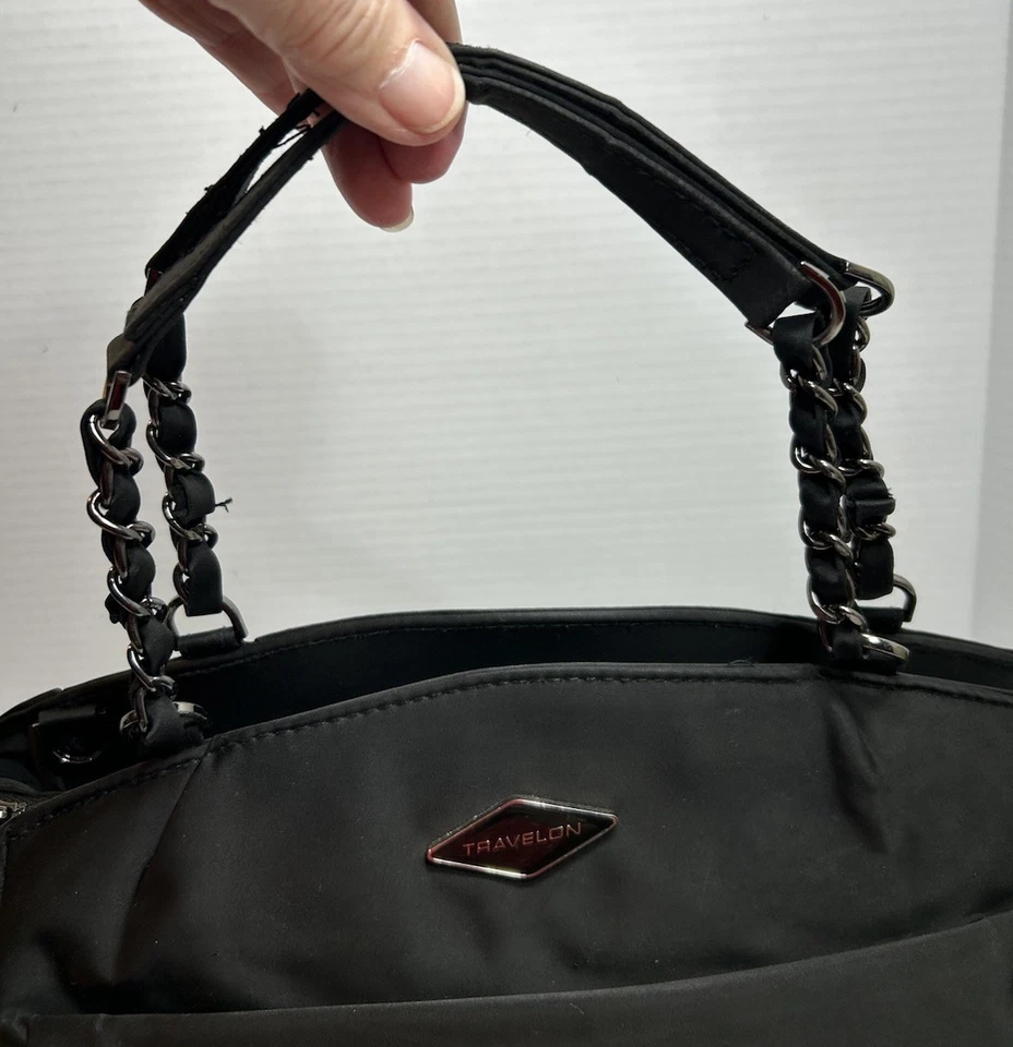 Travelon Parkview Anti-Theft Satchel Crossbody Bag Black Handbag Satchel Purse - Image 2 of 4