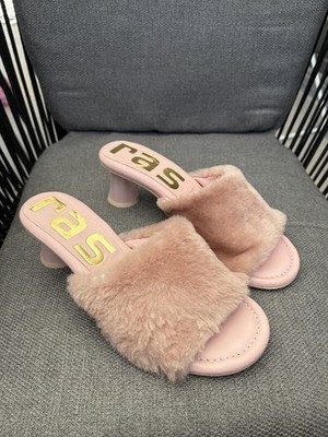 Ras Plüschsandalen Plüschschuhe 39 Rosa Leder Lisbon Pink Neu Ohne Karton