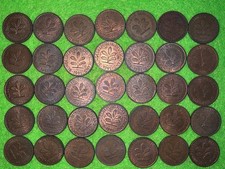 Germany 1 pfennig: 1989 FGJ 1990 DFGJ, 1991-1995  ADFGJ, 1996 ADF