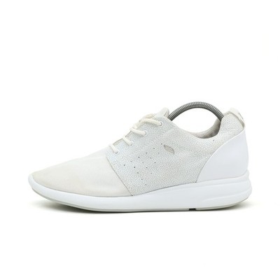 Geox Damen Respira Sneaker Schuhe Weiß Textil Low-Top Atmungsaktiv EU 40