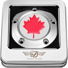 FIGURATI DESIGNS RED MAPLE LEAF TWIN CAM TIMING COVER SILVER FD03-TC-5H-SS