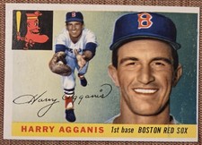 1955 Topps #152 Harry Agganis Boston Red Sox Original Rookie Baseball Card RC. rookie card picture