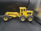 Tonka 1960s Vintage Pressed Steel Road Grader Yellow Black Construction Toy. MG