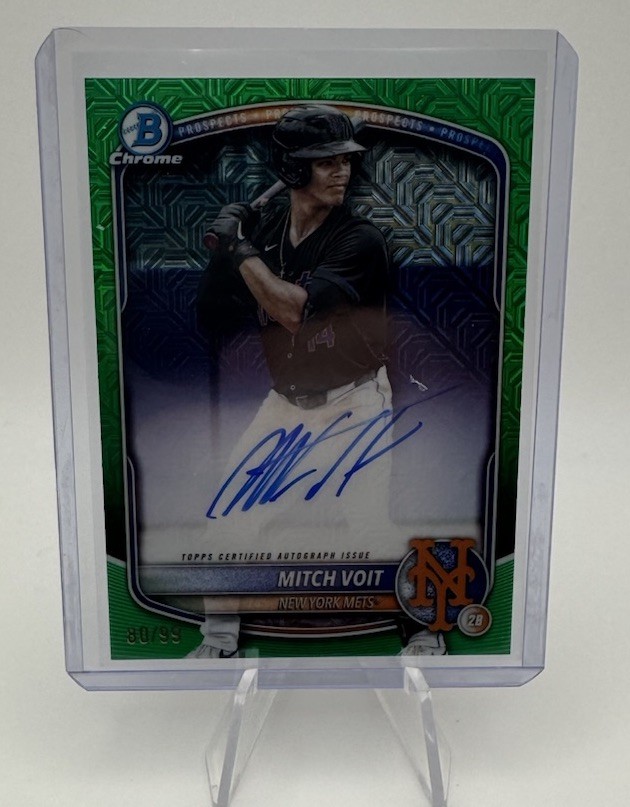 2025 Bowman Draft Mega Chrome Green Refractor Autographs #BMA-MV Mitch Voit /99