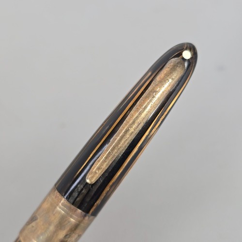 Vintage W.A. Sheaffer Lifetime Striped White Dot Fountain Pen 14k Gold Tip - Picture 5 of 13