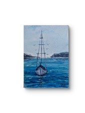 Original Gouache ACEO Gemälde Miniatur Meereslandschaft Landschaft OOAK ATC ohne Drucke
