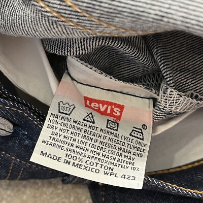 NEW VINTAGE Levis 501 XX Jeans Mens 30x34 Denim Dark Button Fly